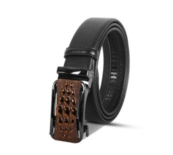 Croco Style Black Leather Gear Belt For Men SB-IB076