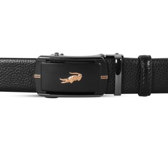 Croco Style Black Leather Gear Belt For Men SB-IB067