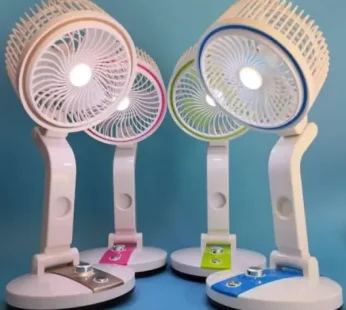 LR-2018 Rechargeable Folding Table Fan with LED Light