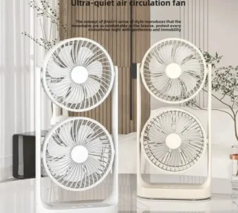 Double-Head High Wind Air Circulation Desktop Fan, Portable Double-Layer Cooling Fan