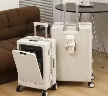 18 Inc multi-functional front open luggage with high quality USB