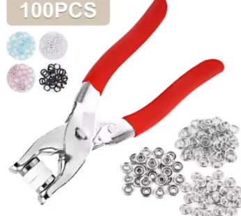 Five-Prong Metal Snap Tool Kit for Quick Button Fixing on Clothes, Belts & Accessories