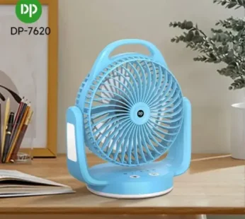 DP-7620 Rechargeable Desktop Fan with LED Light & Hanging Hook