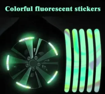 10 Pcs Bicycle Wheel Luminous Reflective Stickers – Fluorescent Glow Wheel Decoration Stickers for Bicycle & Motorcycle, Night Safety Visibility Stickers