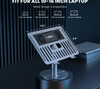 Laptop Cooling Stand with Aluminum Alloy Holder – 360° Swivel & Adjustable, Semiconductor Cooler & Rapid Cooling 50–86°F