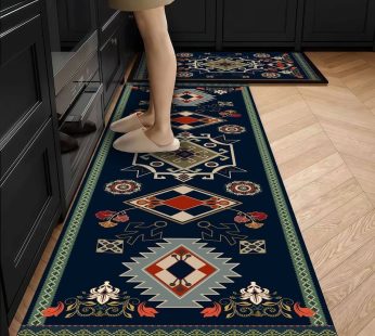 Anti-slip 3D Printed Geometric Kitchen Mat Set